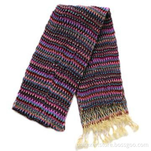 Elastic Woven Scarf, Made of Polyester, Measures 18 x 160 + 10cm x 2 Fringe